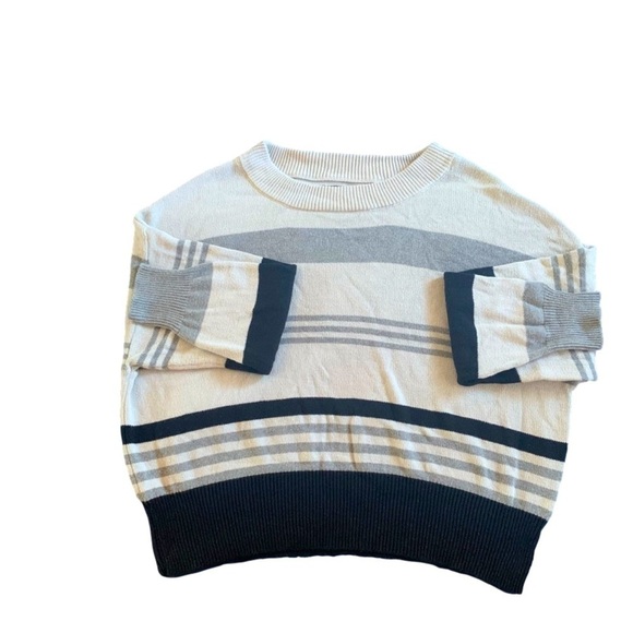 Lucky Brand Black Gray White Long Sleeve Knit Sweater Size XXL - Picture 5 of 10